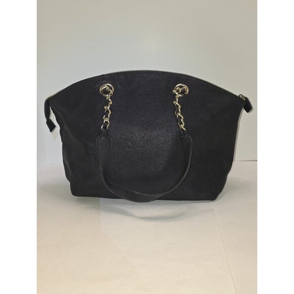 KENNETH COLE Reaction Medium Black Leather Shoulder Hobo Tote Satchel Purse Bag - Picture 3 of 16